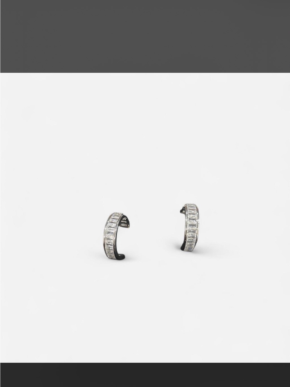 Classic Silver CZ Huggie Hoop Earrings - Sparkling Silver